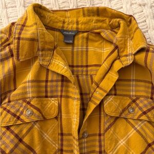 Eddie Bauer Yellow and Red Plaid Shirt